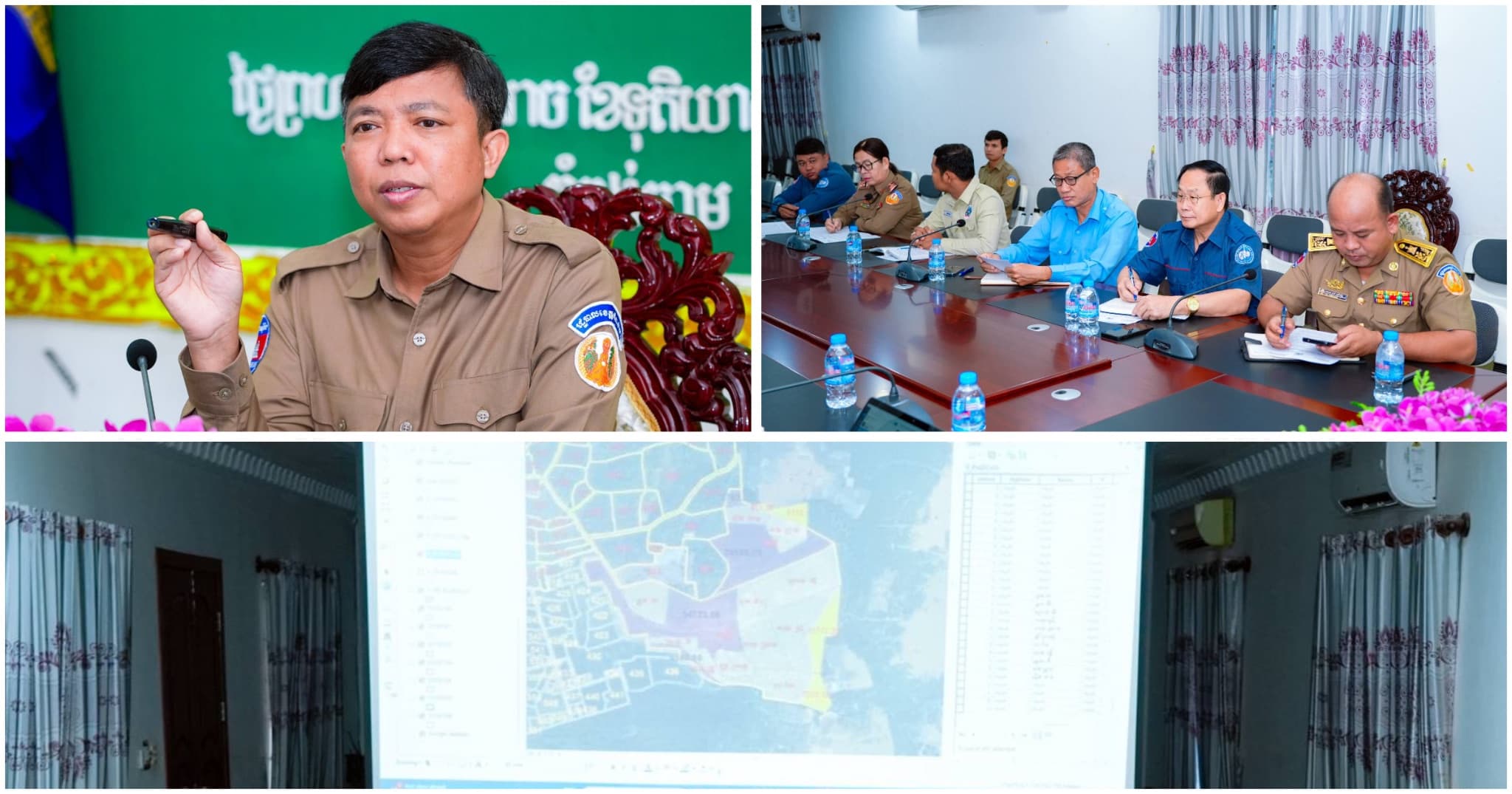 លោក ស្រី សុភ័ក្ត្រ អភិបាលរងខេត្តកំពង់ចាម ដឹកនាំកិច្ចប្រជុំត្រួតពិនិត្យ និងស្រាវជ្រាវករណីវិវាទដីធ្លីនៅឃុំអារក្សត្នោត