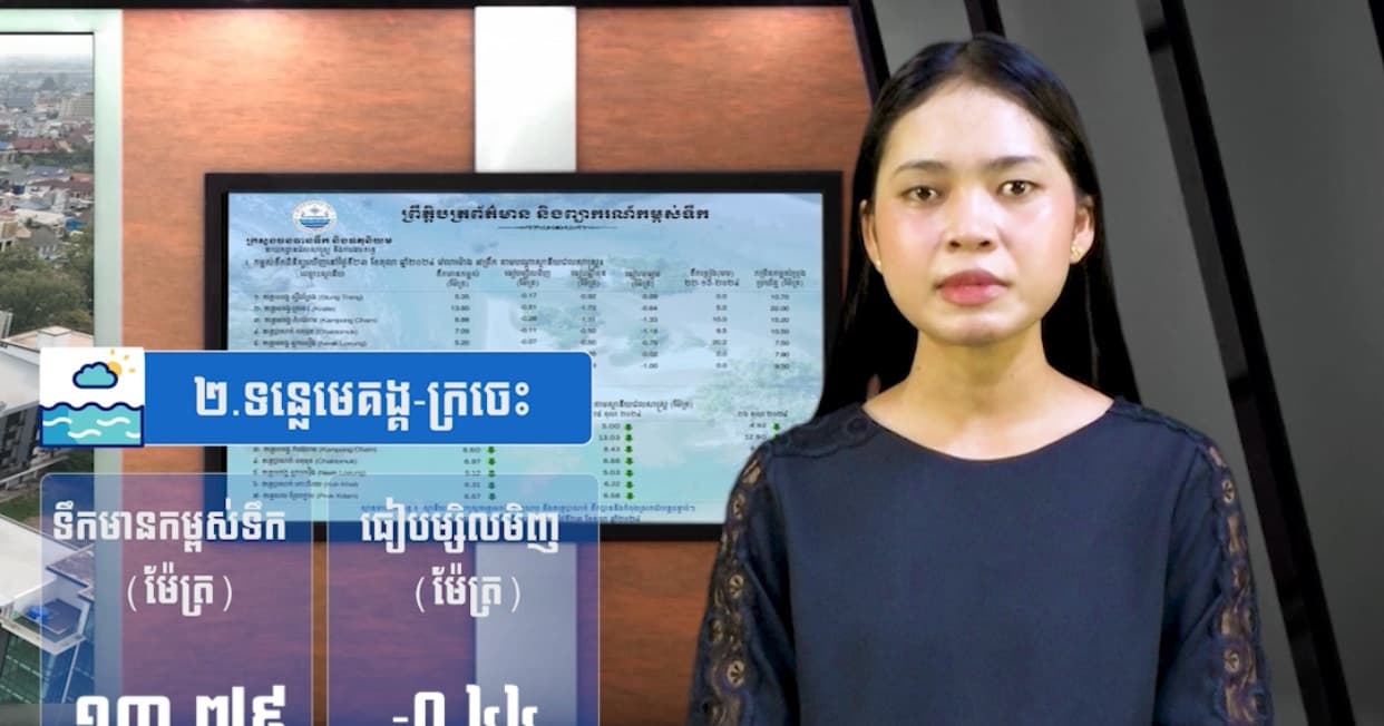 កម្ពស់ទឹកទន្លេសាប ទន្លេមេគង្គ និងទន្លេបាសាក់ ពិនិត្យឃើញនៅថ្ងៃទី២២ ខែកក្កដា ឆ្នាំ២០២៦